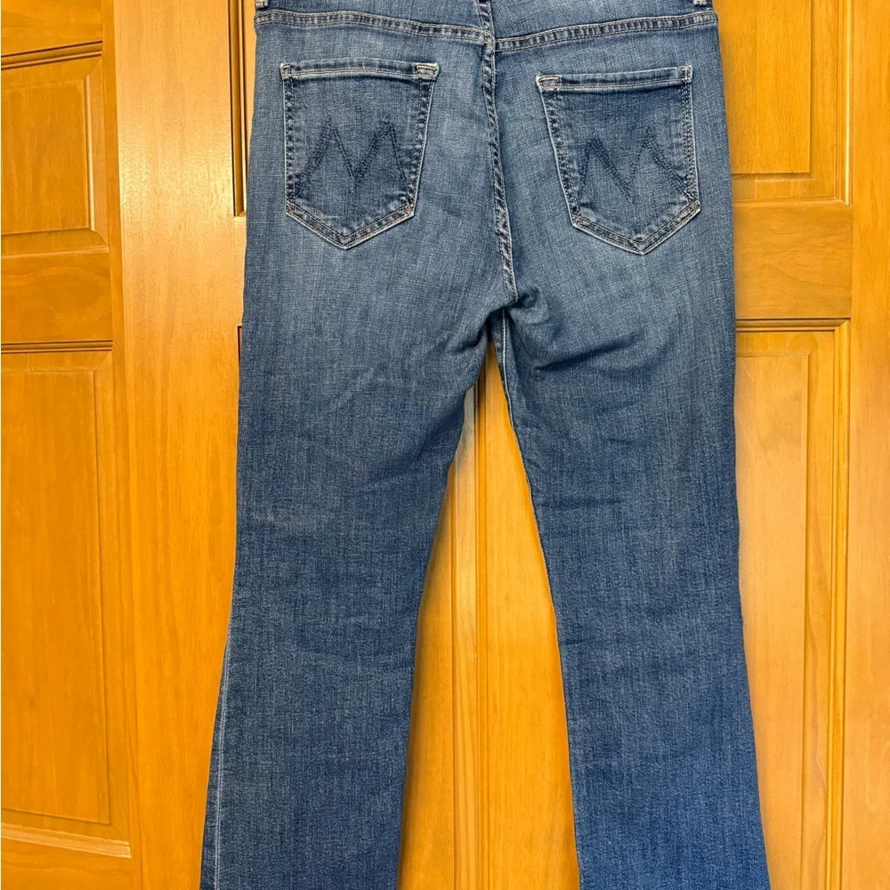 MOTHER The Insider Crop Step Fray Dark Blue Jeans